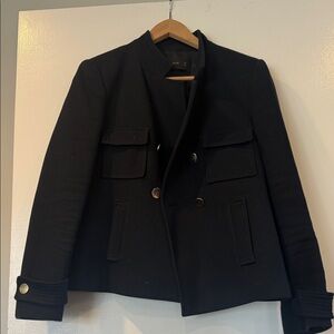 Zara Navy Double-Breasted Blazer